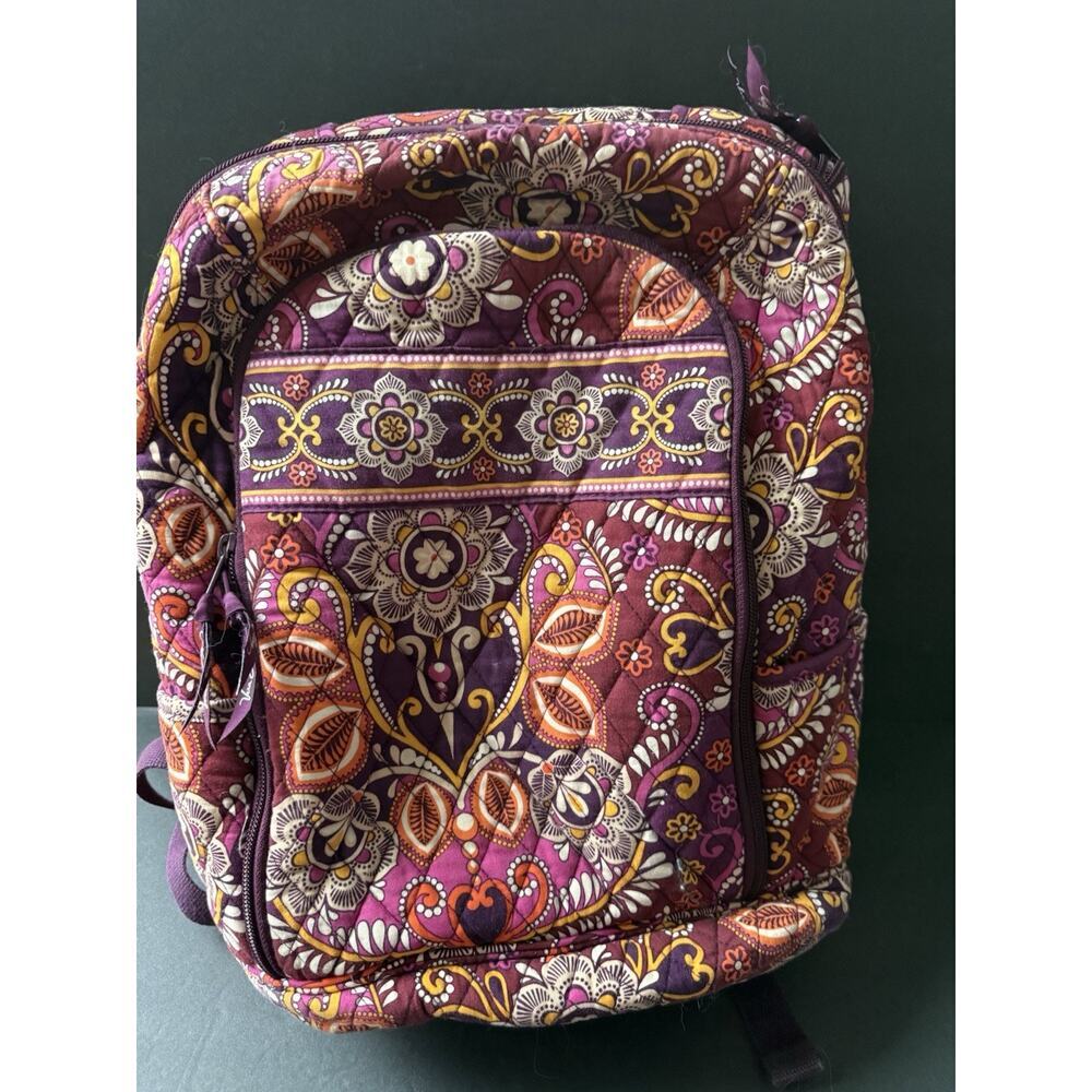 RETIRED Vera Bradley Safari Sunset Laptop Backpack Book bag -11265-112 Red